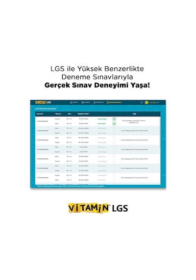 8. Sınıf LGS 2027 Sınava Hazırlık Seti (Sadece Dijital Lisans) 8. Sınıf LGS Tüm Dersler 8.000 Soru 10 Online Deneme Sınavı 30 Canlı Özel Ders + Birebir Sınav Koçluğu