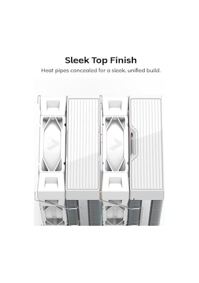 Montech Nx600 Argb 6 Isı Borulu Ve Premium Üst Kapaklı Çift Kule Cpu Hava Soğutucu 28mm E28 Argb Premium Fan Lehimli Bakır Taban Üstün Isı Dağılımı Tüm Intel Ve Amd Soket Desteği Beyaz