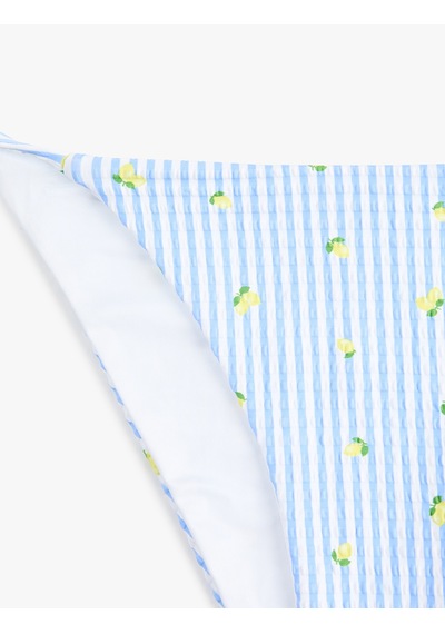 Koton Yanları İpli Limon Baskılı Pötikareli Bikini Altı Beyaz Desenli 6sak00073mm