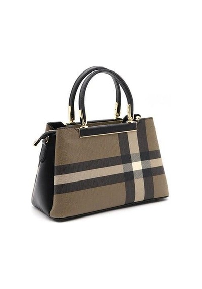 Silver Polo Sp913 Kadın El Çantası Ekose Kahve-siyah