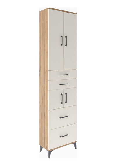 Arges Dolap 4 Raflı 4 Çekmeceli 4 Kapaklı 60x30x243 Çam-aytaşı Çam