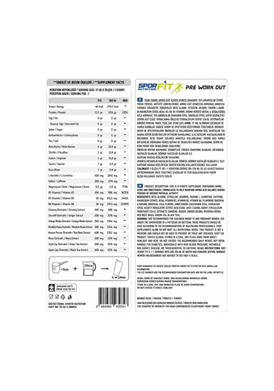 Sporfit Nutrition Unlimit Pre-workout Amino Asit Tozu 510 Gr 30 Servis Kola + Shaker + Protein Kahve Hediyeli