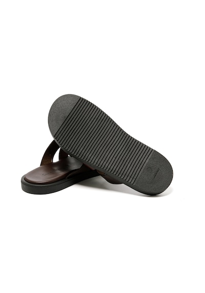 Terlik Erkek M6857 The Sandals Factory Leather Upper Dark Brown Dark Brown Koyu Kahverengi