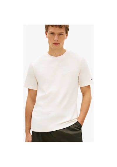 Tommy Hilfiger Scrıpt Lıght Interlock Tee Erkek Sarı T-shirt - Mw0mw42391 Ekru