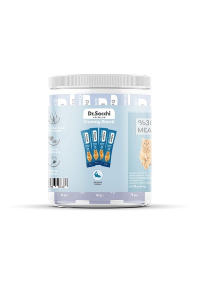 Dr. Sacchi Creamy Snack Somonlu Krema Kedi Ödülü 30'lu Kavanoz