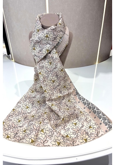 Cardion Lunira Silk Pamuk İpek Şal Sweet Line Ekru