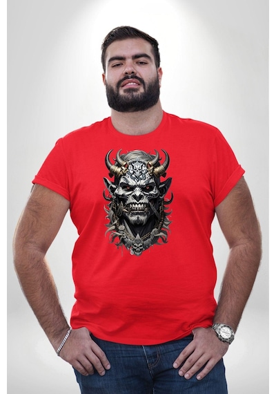Angemiel Dünyalar Savaşı Kahraman Kırmızı Büyük Beden Erkek Kadın Unisex Basic Ön Baskılı Tişört Kırmızı