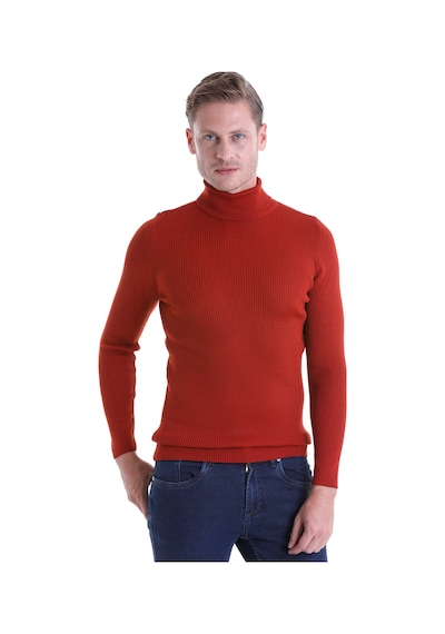 Hatemoğlu Oranj Regular Fit Düz Balıkçı Yaka Triko Yün Kazak Turuncu Hatemoğlu Oranj Regular Fit Düz Balıkçı Yaka Triko Yün Kazak Turuncu