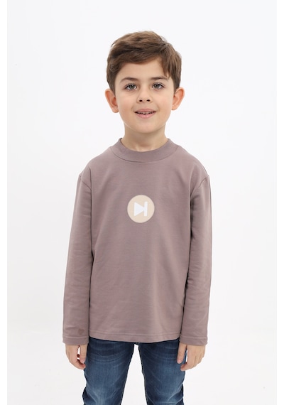 Toontoy Kids Toontoy Erkek Çocuk Baskılı Sweatshirt Acı Kahverengi
