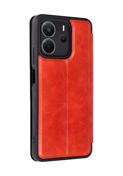 Xiaomi Redmi Note 14 4g Kılıf Flip Cover - Kırmızı 0.2M-Çok Renkli