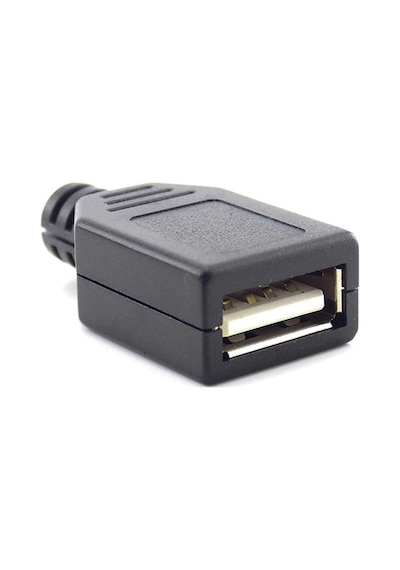 Kutulu Usb Type A Dişi Soket Usb 2.0 4 Pin Plastik Kapak Dıy Tip Elektronik