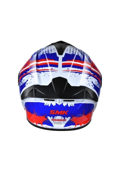 Smk Typhoon Grunge Kapalı Kask Kırmızı Mavi