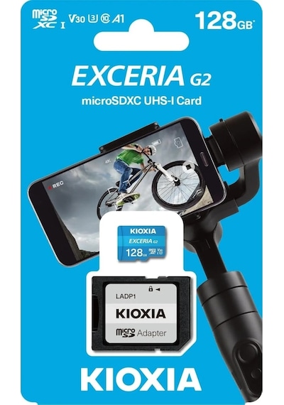 Kıoxıa 128gb Exceriag2, Lmex3l128gg2, A2 V30 4k, Cl10, 160mb/s, Microsd Kart Bellek Sd Adaptörlü