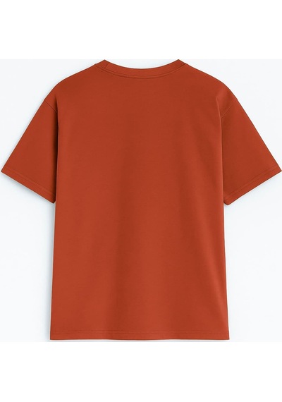 Markapia Woman Kadın Bisiklet Yaka %100 Pamuk Blok Baskılı Kısa Kollu T-shirt Be Kremit