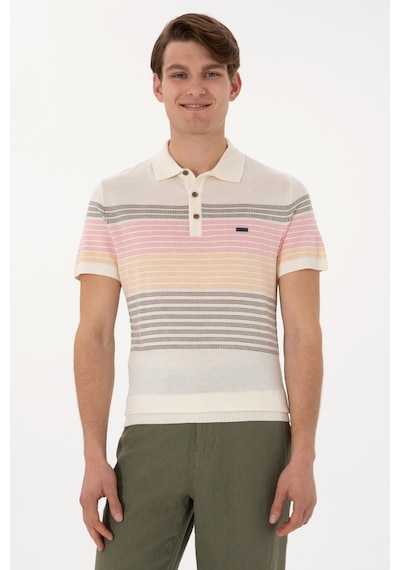 U.S. Polo Assn. Erkek Slim Fit Polo Yaka Vizon Tişört 50299410-VR052