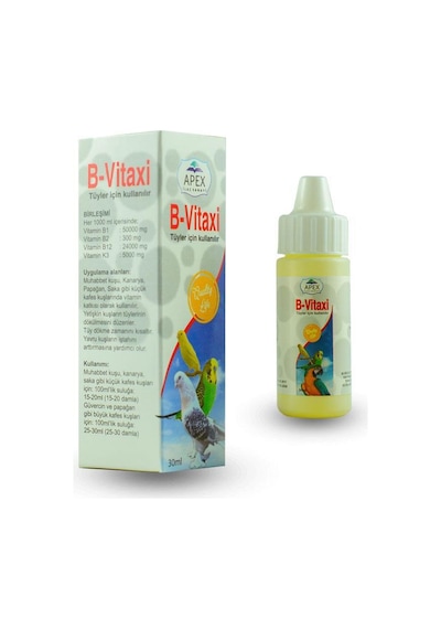 Apex B-Vitaxi Kuşlar için B Vitamini Tüy Dökümü 30 ML