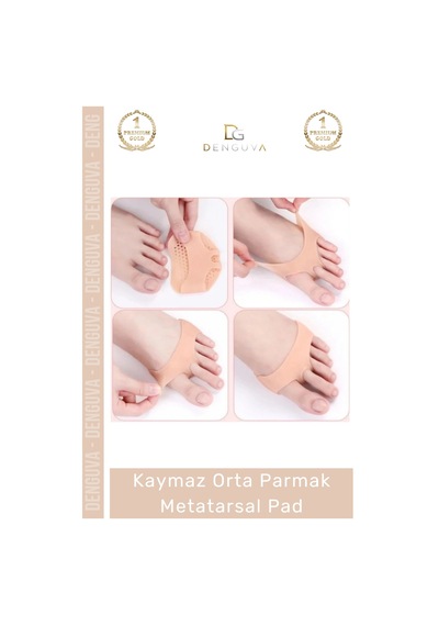 Parmakpadi Ergonomik Hava Kanallı Kaymaz Topuklu Ayakkabı Ten Rengi Jel Orta Parmak Metatarsal Pad