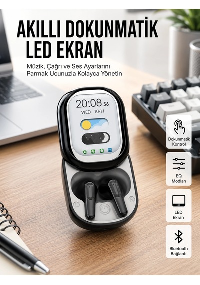 Enc Destekli Bluetooth 5.4 Kulaklık - Eq Ayarlı, Akıllı Kutulu Renkli