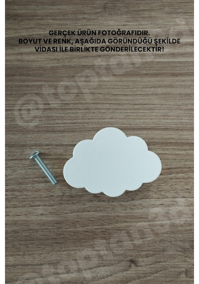 3 Adet - Beyaz Bulut Dolap Kulpu, Modern Mobilya Kulpu, Bulut Kulp Kulp Vidası Dahildir Sarı