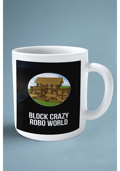 Block Crazy Robo World Mobil Oyun Baskılı Kupa Bardak Çift Taraflı Baskı Kişiye Özel Model 5 Çok Renkli
