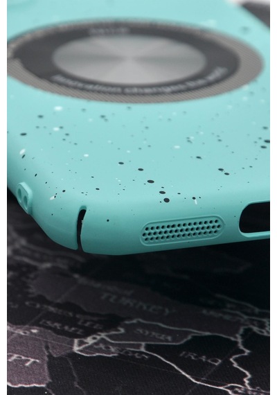 Apple Uyumlu iPhone 11 Uyumlu Mint Yeşil Benekli Desenli İnce Sert Kapak Kılıf Kamera Lens Korumalı Mint Yeşili -