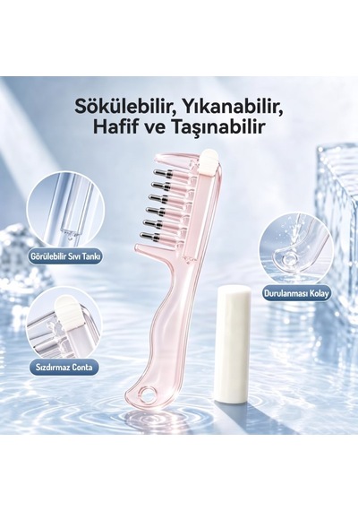 Premium Pratik Tarak Kozmetik Aracı Kolay Tarama Saç Bakım Yağı Uygulama Tarağı - Serum Tarağı