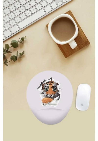 Kaplan Pençesi Desenli Bilek Destekli Mouse Pad Mousepad