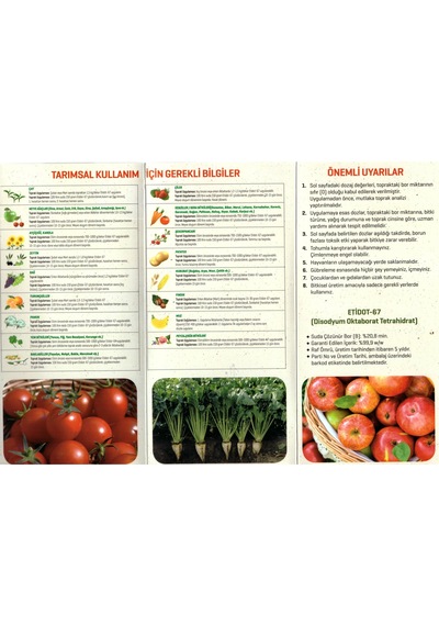 Etidot 67 Borlu Gübre 20 KG Toz Zirai Bor