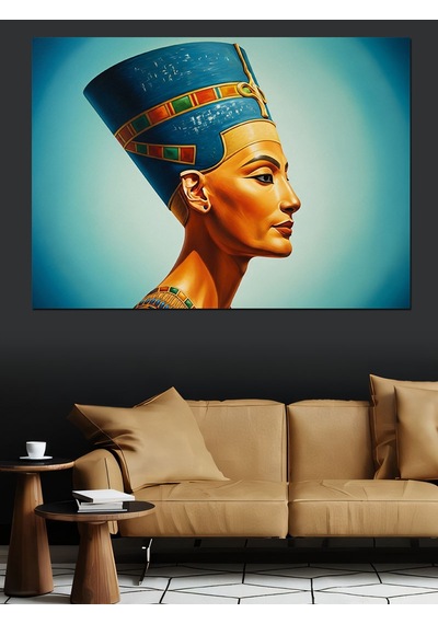 Nefertiti Mısır Kraliçesi Portre Dekoratif Kanvas - Mdf Ahşap Tablo