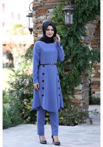 İbrahim Burak Etiler Collection Pileli Takım Elbise Mc0035 İndigo