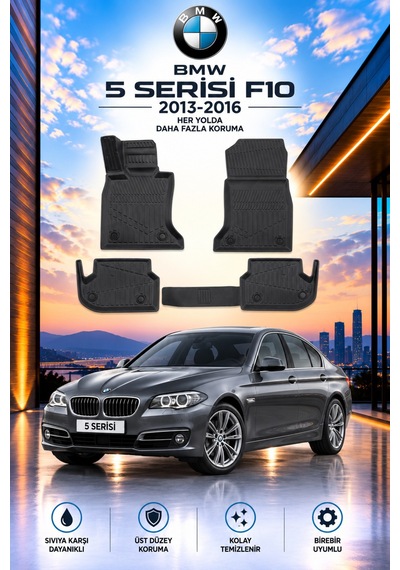 Bmw 5 Serisi F10 Aracınıza Özel Üretim Havuzlu Paspas Takımı A+ -mod-
