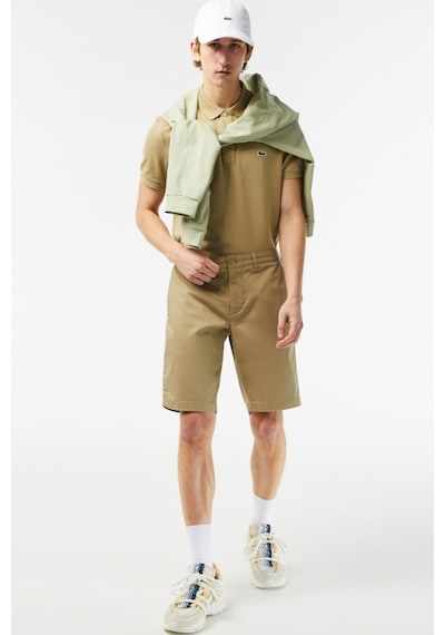Lacoste Men's Slim Fit Organic Cotton Bermuda Shorts Erkek Dar Kesim Pamuk Bermuda Şort Bej
