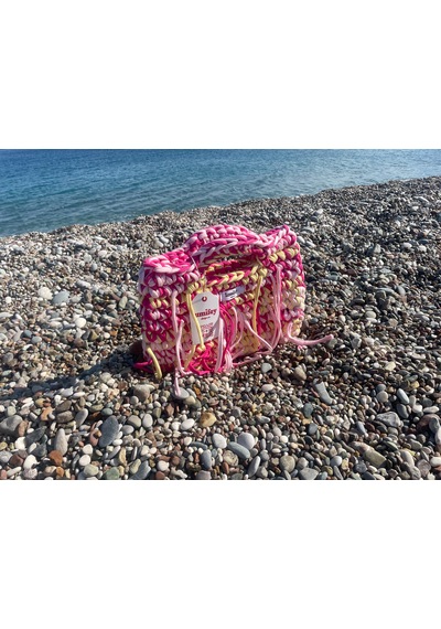 Lumifey Design Viva - El Örgüsü Püsküllü El Çantası Pembe & Güneş Sarısı Bohem Çanta Açık Pembe - Koyu Pembe - Sarı Lumifey Design Viva - El Örgüsü Püsküllü El Çantası Pembe & Güneş Sarısı Bohem Çanta Açık Pembe - Koyu Pembe - Sarı