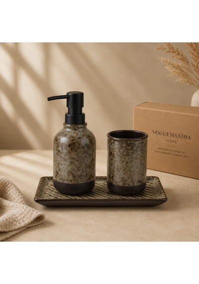 The Voguemaxima Silex Mat Dokulu Seramik Sıvı Sabunluk Gri 250 Ml 7x16 Cm