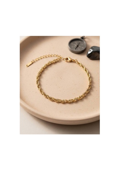 316l Çelik Gold Renk Burgu Zincir Model Erkek Bileklik Tj-eb3837 Evimdeyokyok