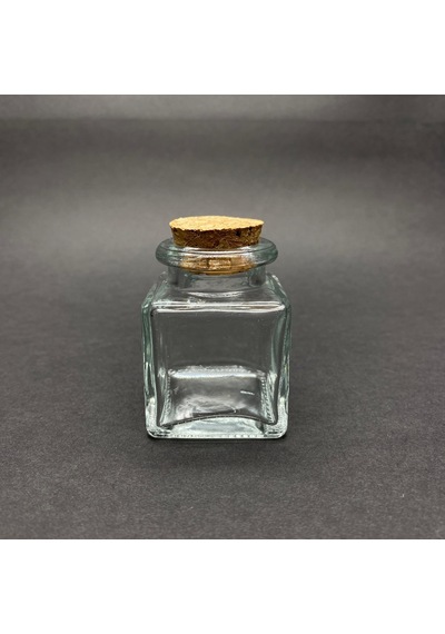 Tıpalı Cam Kare Kavanoz 40 ML