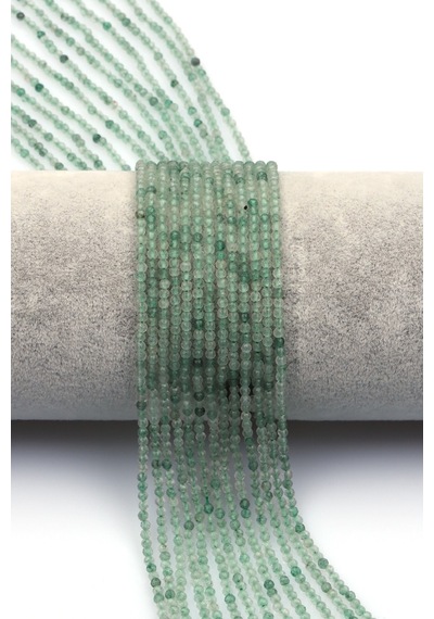 Green Kuvars Doğal Taş Dizi 2 Mm Fasetli Küre Kesim - Dz-1572