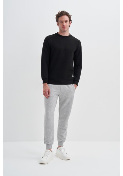Cazador 50460 Erkek Bisiklet Yaka Sweatshirt Siyah