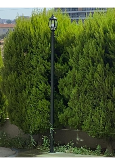 237 Cm Sekizgen Direkli Bahçe Armatürü - Bahçe Lambası -siyah