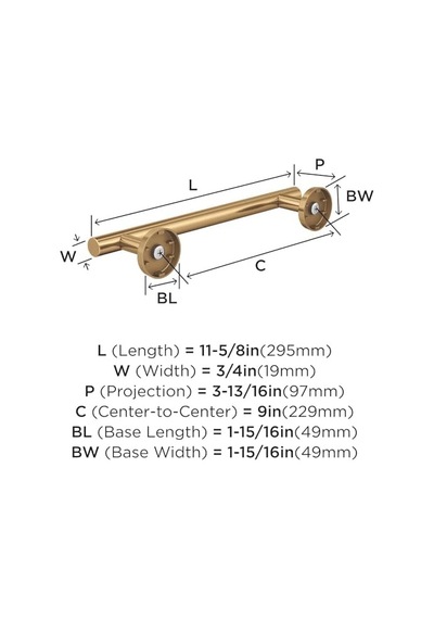 Arrondi Şampanya Bronz 9 İnç 229 Mm -havlu Askısı