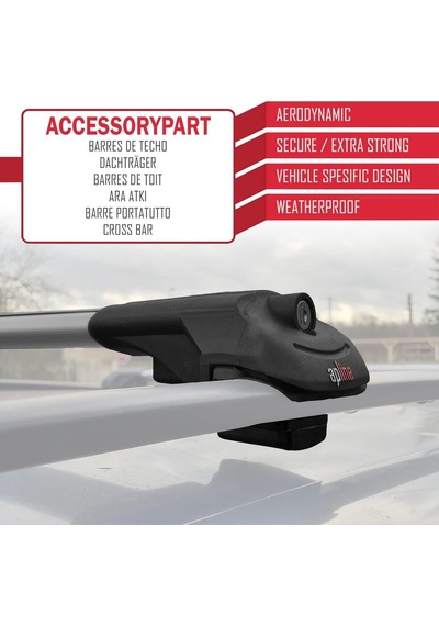 Accessorypart Fiat Doblo 2023 Ve Sonrası İle Uyumlu Ace-1 Ara Atkı Tavan Barı Gri