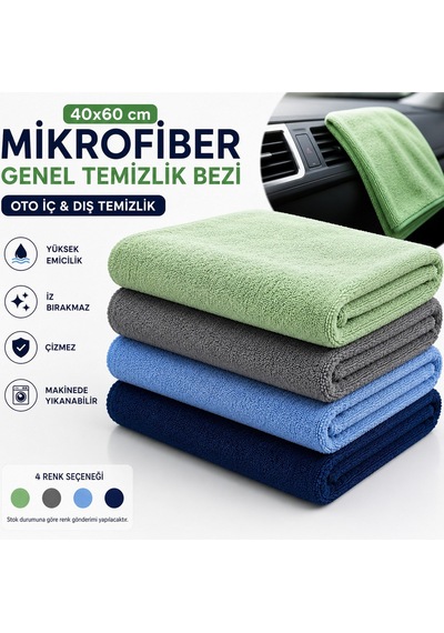 Muggio 40x60 Mikrofiber Genel Temizlik Bezi Oto İç Dış Temizlik Bezi İz Tüy Hav Bırakmaz 1 Adet