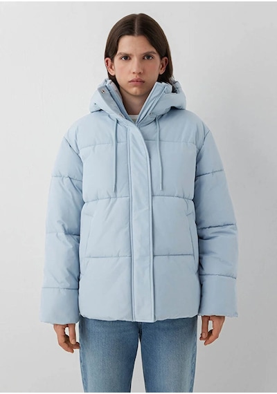 Mavi Kapüşonlu Regular Fit Şişme Mavi Kadın Mont 1110862-70803