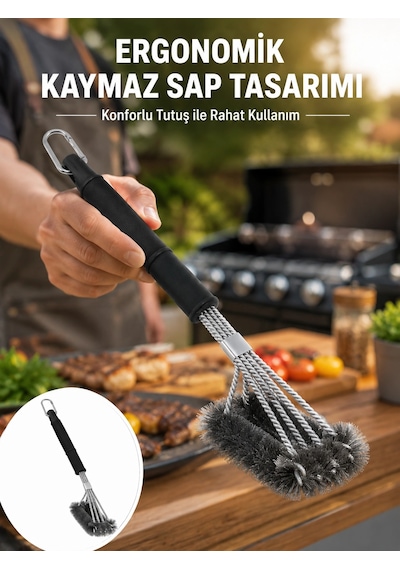 Paslanmaz Çelik Telli Mangal Temizlik Fırçası Yeni Nesil