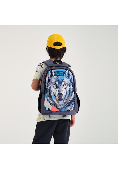 Coral High Kids Gri Siyah Kurt Desenli 2'li Okul Çanta Seti Set0214404