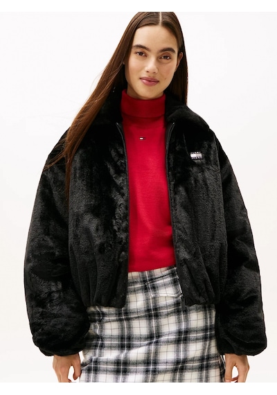Tommy Hilfiger Tjw Suni Kürk Kadın Siyah Ceket Dw0dw21669bds Siyah