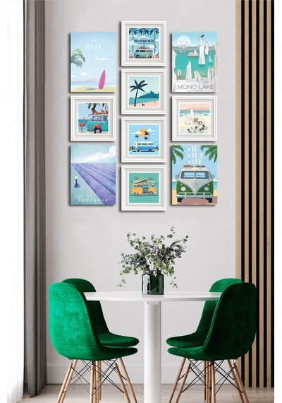 10 Parçalı Çerçeve Görünümlü Mdf Tablo Seti Flm186 Çok Renkli - 713606024 Çok Renkli