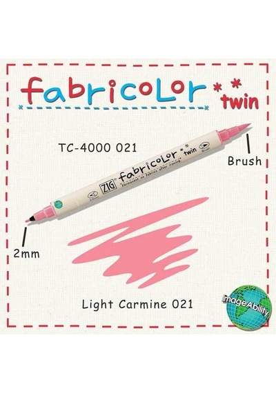 Zig Fabricolor Çift Uçlu Kumaş Kalemi 021 Light Carmine