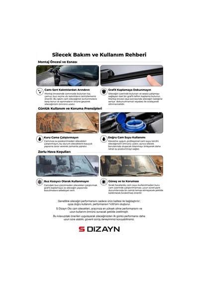 S-dizayn Mercedes-benz Gla X156 Ön Cam Silecek Seti 2013-2015 Premium Araca Özel 60-48 Cm A+ Kalite