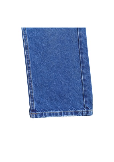 Vadon 1055 Kadın Yüksek Bel Kar Yıkamalı Wide Leg Geniş Paça Jean Pantolon Koyu Mavi
